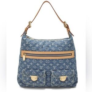 Louis Vuitton denim Tan Leather Crossbody Bag
